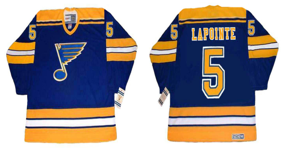 2019 Men St.Louis Blues #5 Lapointe blue CCM NHL jerseys